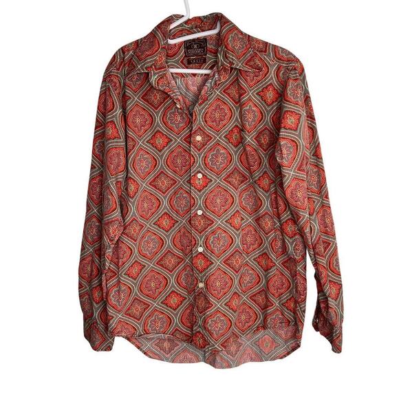 Vintage Y2K Lucky Brand Dungarees Printed Button Down Men's Size Small - Picture 1 of 9